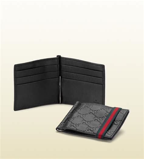 gucci clip wallet men|Gucci leather money clip wallet.